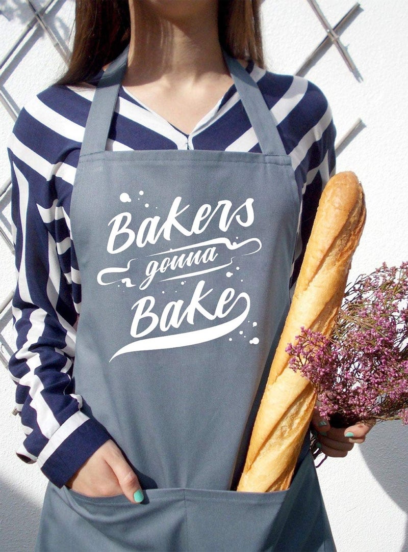 Saukore Funny Baking Aprons for Women Men, Cute Baking Gifts for Bakers, Kitchen Cooking Apron with 2 Pockets, Birthday Housewarming Gifts for Mom Wife Husband Dad Son Sister Daughter - Image 3